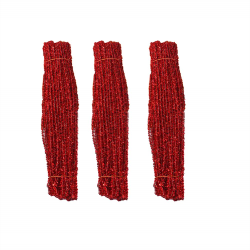 TOYANDONA Craft Pipe Cleaner 300PCS Chenille Stems Kit DIY Twisted Glitter Rods Sticks Craft Twisting Wire Sticks Handmade Stem Material for Red Art Pipe Cleaner