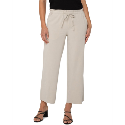 Womens Liverpool Los Angeles Mid-rise Pull-on Tie Waist Wide Leg Ankle Pant 26