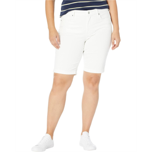 NYDJ Plus Size Briella Shorts Roll Cuff 11 in Optic White