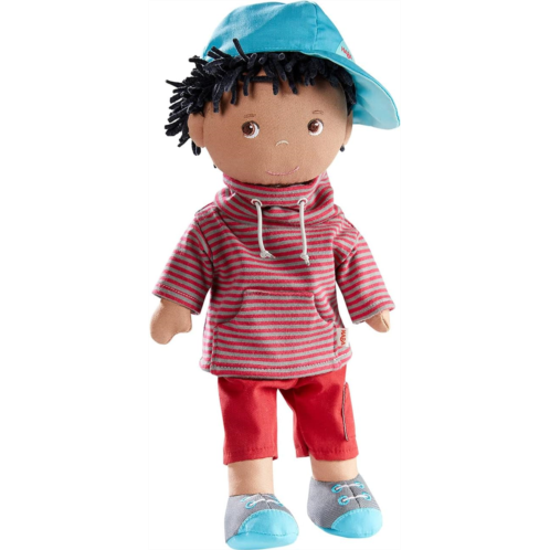 HABA William 12 Soft Boy Doll - Machine Washable with Removable Clothing and Embroidered Face