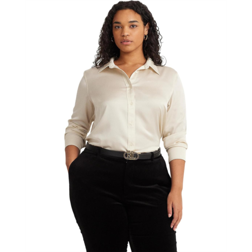 POLO RALPH LAUREN Plus-Size Satin Charmeuse Shirt