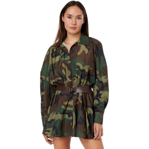 Womens Norma Kamali Super Oversized Boyfriend NK Shirt Flared Mini Dress