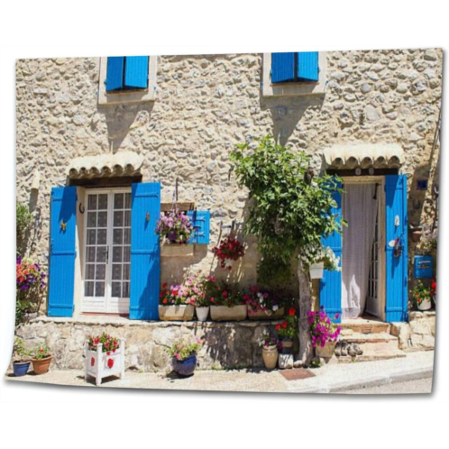 OEPWQIWEPZ Provence House Blue Shutter France DIY Digital Oil Painting Set Acrylic Oil Painting Arts Craft Paint by Number Kits for Adult Kids Beginner Children Wall Decor