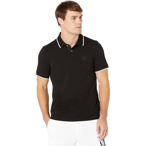 Mens Armani Exchange Slim Fit Pique Logo Polo