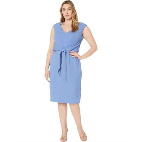 Adrianna Papell Plus Size Rio Knit Draped Tie Sheath Dress