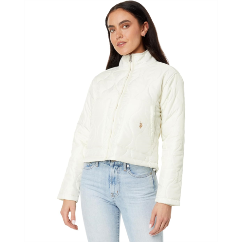 U.S. POLO ASSN. Onion Quilted Boxy Crop Jacket with Cinched Hem
