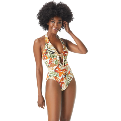 Vince Camuto Seychelles Floral Tie Front Halter One-Piece