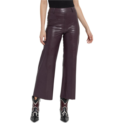 Lysse High-Waist Vegan Leather Wide Leg Crop Pants