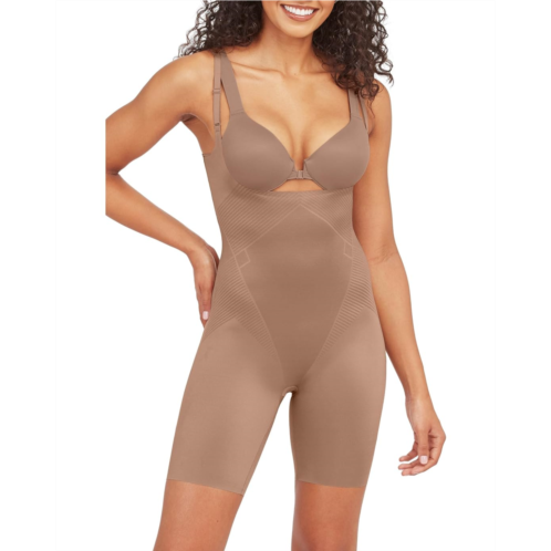 Womens Spanx Thinstincts 20 Open-Bust Midthigh Bodysuit