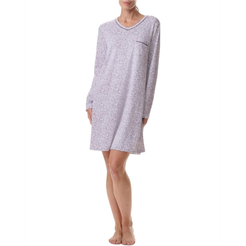 Womens Karen Neuburger V-Neck Nightshirt With Satin Picot