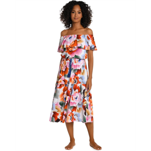 Womens La Blanca Floral Rhythm Off-the-Shoulder Dress