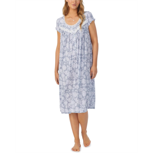 Eileen West Cotton Chambray Cap Sleeve Waltz Gown