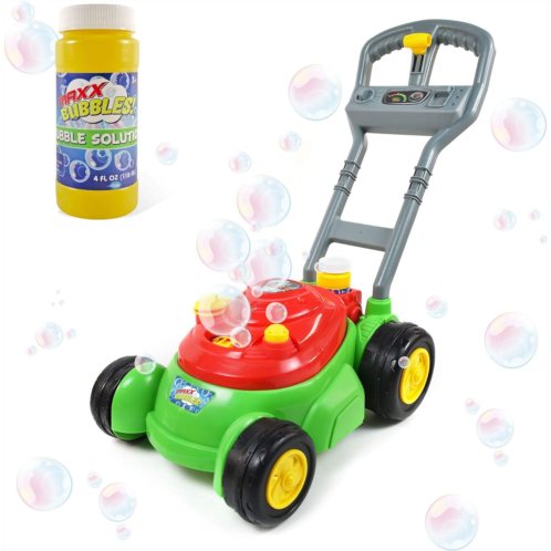 Sunny Days Entertainment Maxx Bubbles Deluxe Bubble Lawn Mower Toy - Includes 4oz Bubble Solution Outdoor Bubble Machine for Kids Easy to Use, No Batteries Required Amazon Exclusive, Red - Sunny Days 