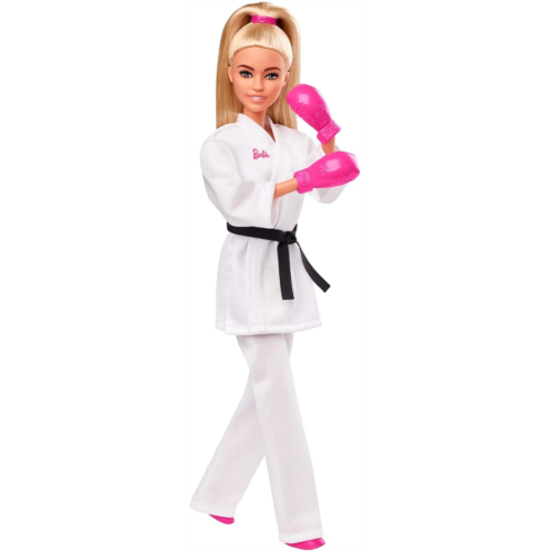 Barbie Olympic Games Tokyo 2020 Karate Doll with Karate Uniform, Tokyo 2020 Jacket, Medal, Helmet, Sparring Gloves and Sandals for Ages 3 and Up