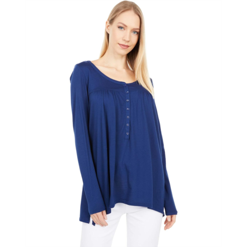 Bobi Los Angeles Lightweight Jersey Front Yoke Shirred Top