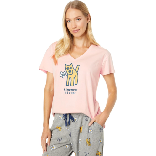 Womens Life is Good Rocket Kindness Is Free Snuggle Up Relaxed Sleep Vee