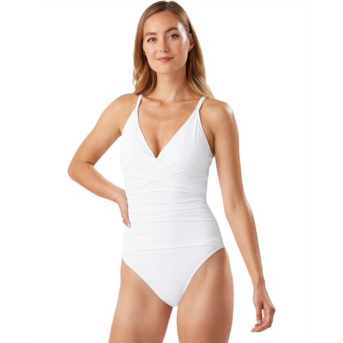Womens Tommy Bahama Pearl Over the Shoulder Cross Front One-Piece
