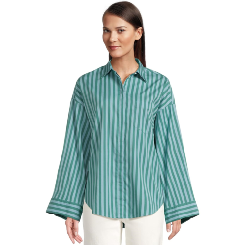 Womens Madewell Boxy Stitched Wide Cuff Shirt