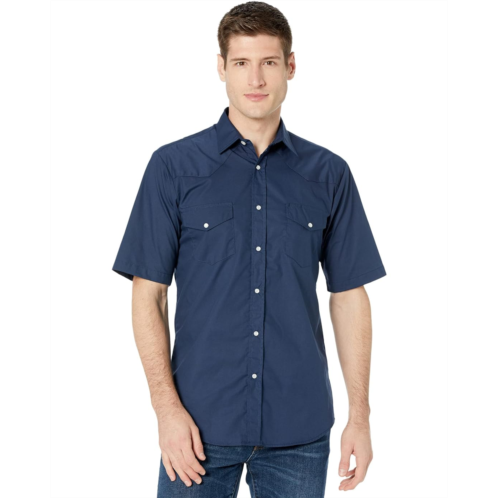 Roper Cotton/Poly Short Sleeve Solid Navy Blue Western Shirt