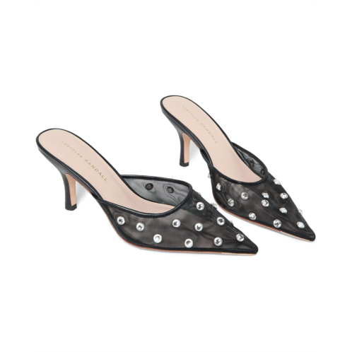 Womens Loeffler Randall Paloma Mesh Mid-Heel Closed Toe Mule With Crystal Embellishment