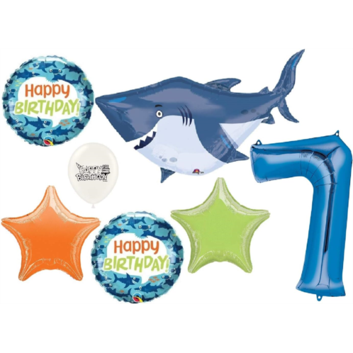 Ballooney  s Great White Shark Birthday Balloons 7th Birthday Party Event Decorations Bouquet