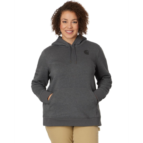 Womens Carhartt Plus Size Clarksburg Sleeve Logo Hooded Sweatshirt