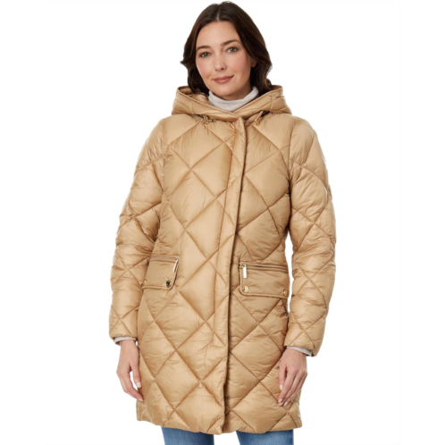 Womens MICHAEL Michael Kors Hooded Long Quilt Puffer M426079C68