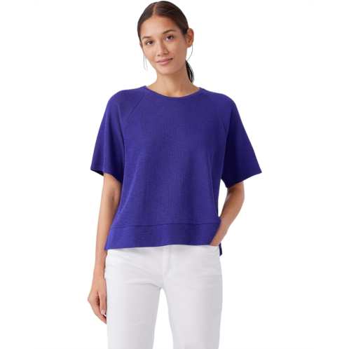 Womens Eileen Fisher Crew Neck Short Sleeve Top