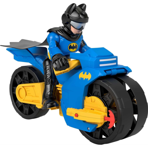Fisher-Price ?Imaginext DC Super Friends Batman Toys, XL Batcycle & XL Batman Figure, Each 10 Inches, for Preschool Kids Ages 3+ Years