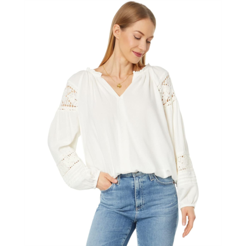 Lucky Brand Crochet Peasant Blouse