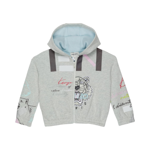 Kenzo Kids Zip-Up Hoodie Polar Bear Print (Little Kids/Big Kids)