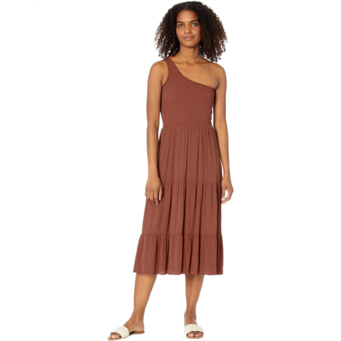 BECCA Ponza Crinkled Rayon Asymmetrical Dress Cover-Up