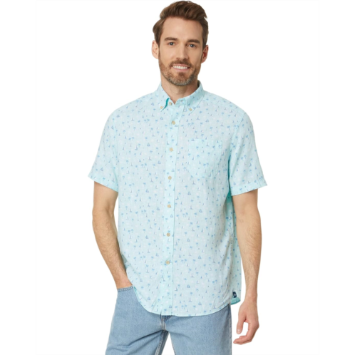Southern Tide Short Sleeve Seascape Sailing Sport Shirt