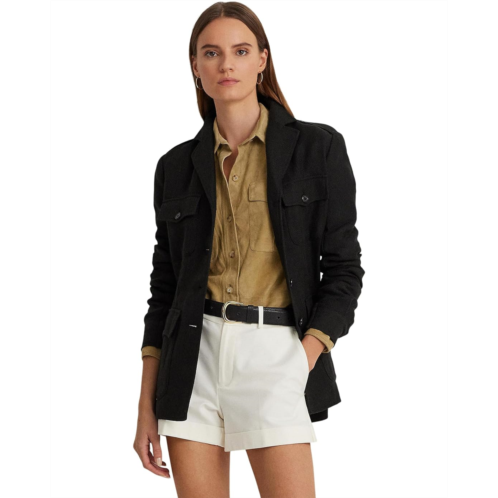 POLO Ralph Lauren Womens LAUREN Ralph Lauren Belted Cotton-Linen Herringbone Jacket