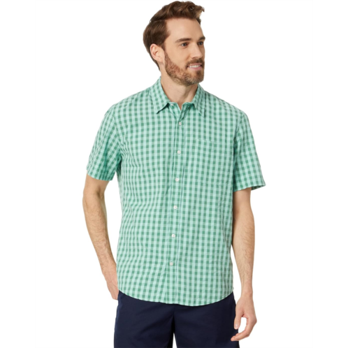 L.L.Bean Mens LLBean Organic Seersucker Shirt Short Sleeve Slightly Fitted Plaid