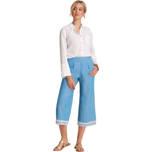 Womens Hatley Cropped Wide Leg Pants - Chambray