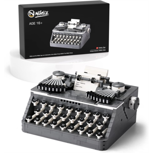 Nifeliz Retro Typewriter, Vintage Typewriter Building Set Composed of Mini Bricks, Collectible Display Model Toy as A Wonderful Gift Idea for Adults (1,136 Pieces)