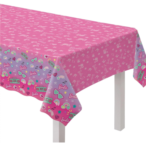 Amscan Barbie Dream Together Vibrant Plastic Table Cover - 54 x 96 (1 Piece) - Versatile, Easy-to-Clean, Perfect for Parties & Themed Occasions