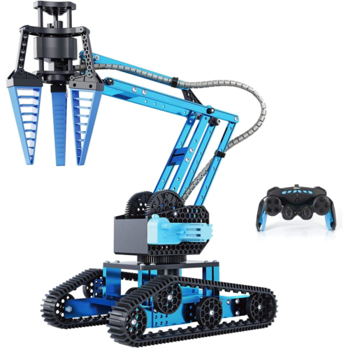 Top Race 15 Channels 2.4G Remote Control Robot Arm DIY 151 pcs Electronic RC Toys Educational Alloy Metal Mechanical Robotic Arm Building Kit Take Apart STEM Hobby Gift Toy for Kid