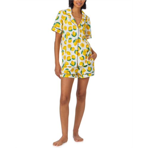 Womens Bedhead PJs Cotton Knit Short Sleeve Boxer Pj Set