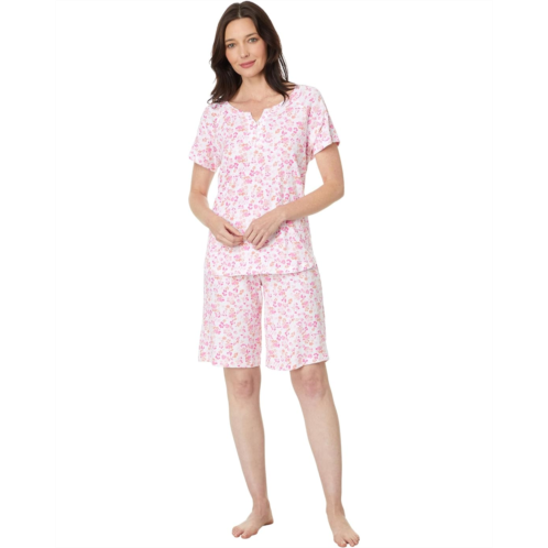 Womens Karen Neuburger Printed Short Sleeve Bermuda PJ