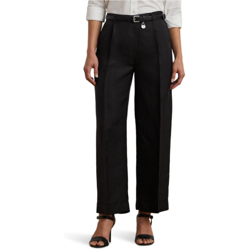 POLO RALPH LAUREN Womens Lauren Ralph Lauren Linen-Blend Twill Wide-Leg Pants