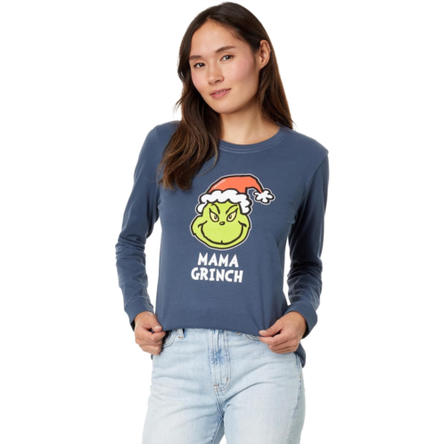 Womens Life is Good Mama Grinch Long Sleeve Crusher Tee