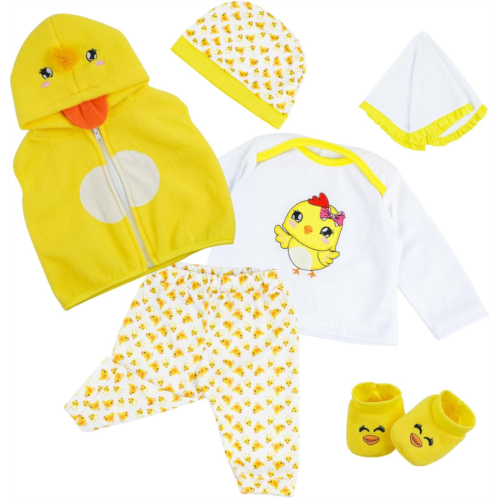 BABESIDE 6 Sets Reborn Baby Doll Clothes for 17-22 Inch Baby Dolls Yellow Chick Clothing Outfit Accessories for Newborn Girl&Boy