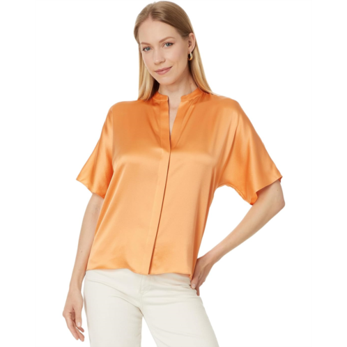 Vince Short Sleeve Dolman Button Down Blouse