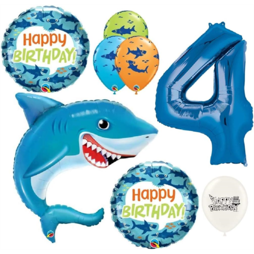 Ballooney  s Ultimate Great White Shark Ocean Sea Creatures Theme 4th Birthday Party Event Balloons Bouquet