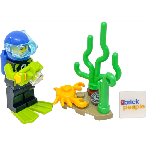 LEGO City: Deep Sea Scuba Diver Minfig with Underwater Camera and Crab