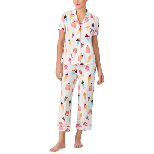 Womens Kate Spade New York Short Sleeve Cropped Pant PJ Set