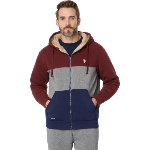 U.S. POLO ASSN. USPA USPA Color-Block Full Zip Sherpa Hoodie