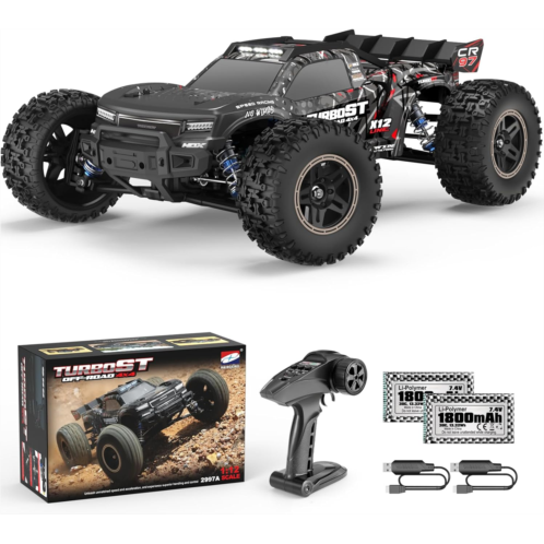 HAIBOXING 2997A Brushless RC Cars 1/12 Scale 4WD Remote Control Truck with Independent ESC, Fast RC Cars 45 MPH Max Speed RTR Off-Road RC Cars for Adults, Boys, 3S Batteries Applic